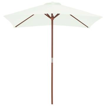 Outdoor Parasol with Wooden Pole 150x200 cm - Sand