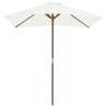 Outdoor Parasol with Wooden Pole 150x200 cm - Sand