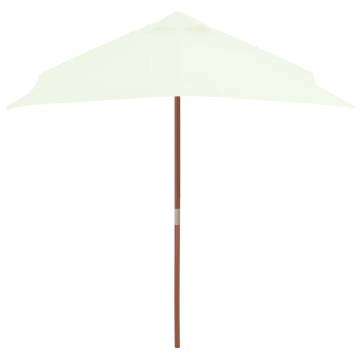 Outdoor Parasol with Wooden Pole 150x200 cm - Sand