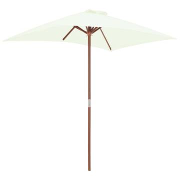 Outdoor Parasol with Wooden Pole 150x200 cm - Sand