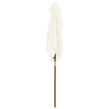 Outdoor Parasol with Wooden Pole 150x200 cm - Sand