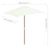 Outdoor Parasol with Wooden Pole 150x200 cm - Sand