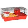 Hamster Cage Red 58x32x36 cm - Durable Polypropylene & Metal