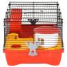 Hamster Cage Red 58x32x36 cm - Durable Polypropylene & Metal