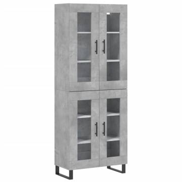 Stylish Highboard Concrete Grey | Durable Engineered Wood