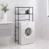 2-Tier Storage Rack Over Washing Machine - Black Iron 69x28x143 cm