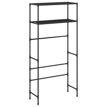 2-Tier Storage Rack Over Washing Machine - Black Iron 69x28x143 cm