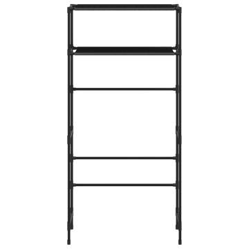 2-Tier Storage Rack Over Washing Machine - Black Iron 69x28x143 cm