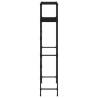 2-Tier Storage Rack Over Washing Machine - Black Iron 69x28x143 cm