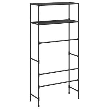 2-Tier Storage Rack Over Washing Machine - Black Iron 69x28x143 cm