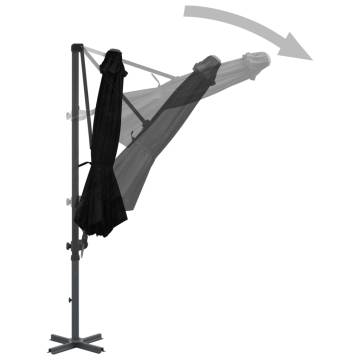 Cantilever Umbrella with Aluminium Pole - 300 cm Black | HipoMarket