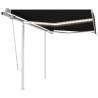 Manual Retractable Awning with LED 3x2.5 m Anthracite Colour anthracite Size 3 x 2.5 m Quantity in Package 1 