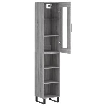 Highboard Grey Sonoma - Stylish Storage Solution (34.5x34x180 cm)