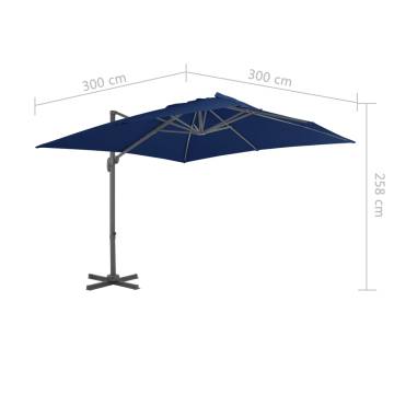 Cantilever Umbrella with Aluminium Pole 3x3 m - Azure Blue