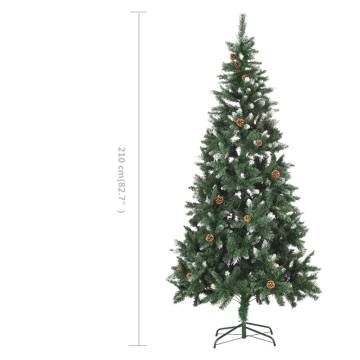 Artificial Christmas Tree with Pine Cones and Glitter 210 cm