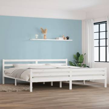 White Solid Wood Bed Frame 180x200 cm Super King Size