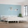 Bed Frame White Solid Wood 180x200 cm Super King Size Colour white Size 180 x 200 cm 