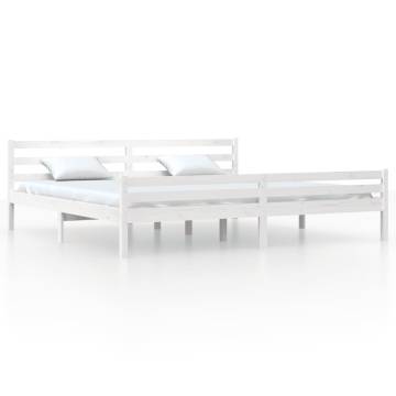 White Solid Wood Bed Frame 180x200 cm Super King Size