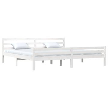 White Solid Wood Bed Frame 180x200 cm Super King Size