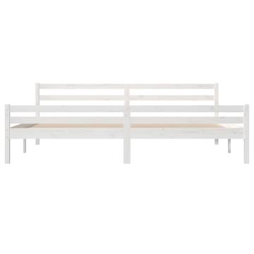 White Solid Wood Bed Frame 180x200 cm Super King Size