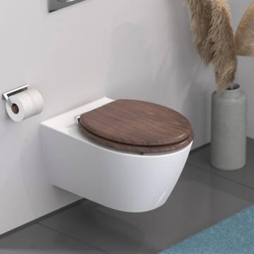 SCHÜTTE Dark Wood Soft-Close Toilet Seat - Premium Quality