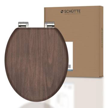 SCHÜTTE Dark Wood Soft-Close Toilet Seat - Premium Quality