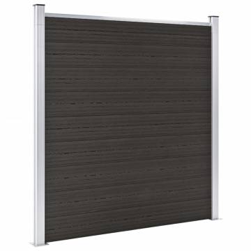 Fence Panel WPC 180x186 cm Black - Durable Garden Privacy