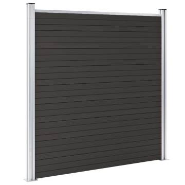 Fence Panel WPC 180x186 cm Black - Durable Garden Privacy