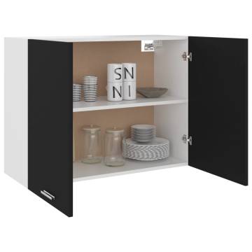 Hanging Cabinet Black 80x31x60 cm - Stylish Storage Solution