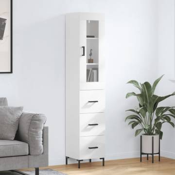 Highboard High Gloss White - Stylish Storage Solution