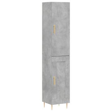 Stylish Highboard Concrete Grey | Engineered Wood Storage