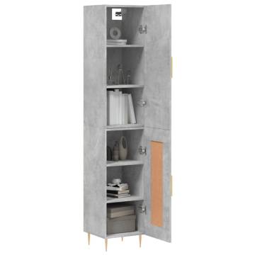 Stylish Highboard Concrete Grey | Engineered Wood Storage