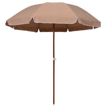 Elegant Taupe Parasol with Steel Pole - 240 cm | HipoMarket