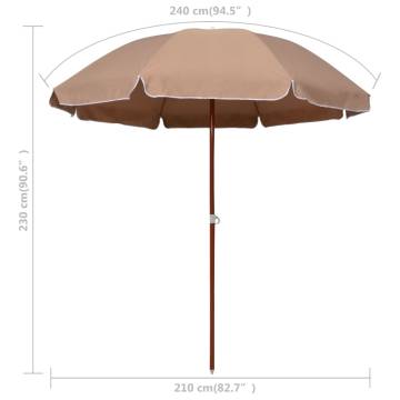 Elegant Taupe Parasol with Steel Pole - 240 cm | HipoMarket