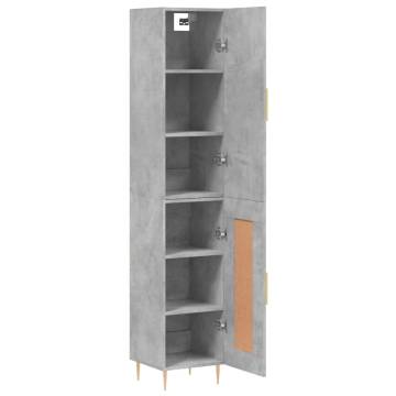 Stylish Highboard Concrete Grey | Engineered Wood Storage