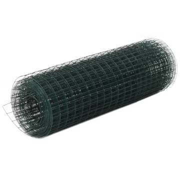 Chicken Wire Fence Steel with PVC Coating 10x0.5m Green