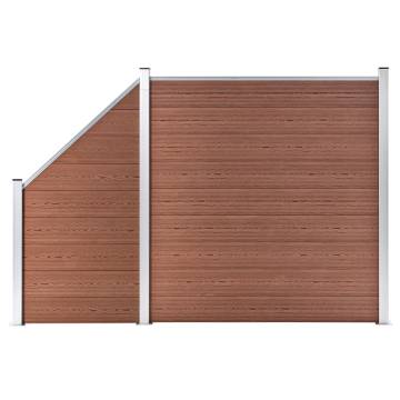 WPC Fence Set 1 Square + 1 Slanted 273x186 cm - Brown