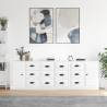 Sideboards 3 pcs High Gloss White Engineered Wood Colour high gloss white Quantity in Package 3 