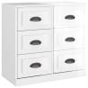 High Gloss White Sideboards - 3 pcs Engineered Wood