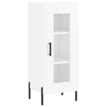 Stylish Highboard High Gloss White - 34.5x34x180 cm