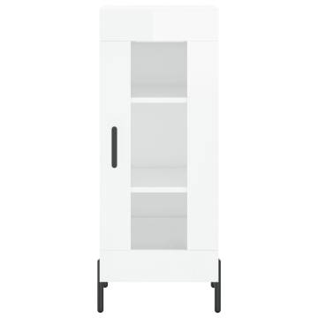 Stylish Highboard High Gloss White - 34.5x34x180 cm