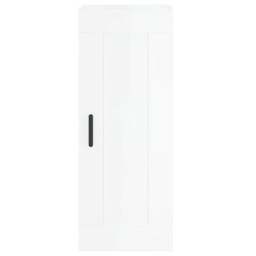 Stylish Highboard High Gloss White - 34.5x34x180 cm