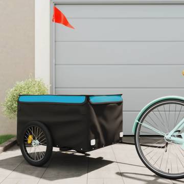 Bike Trailer Black and Blue - 45 kg Capacity | HipoMarket