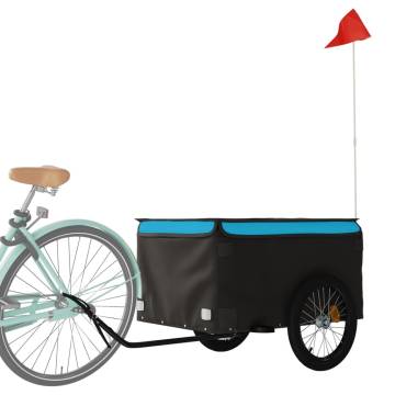 Bike Trailer Black and Blue - 45 kg Capacity | HipoMarket