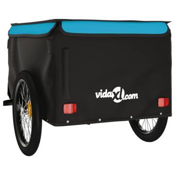 Bike Trailer Black and Blue - 45 kg Capacity | HipoMarket