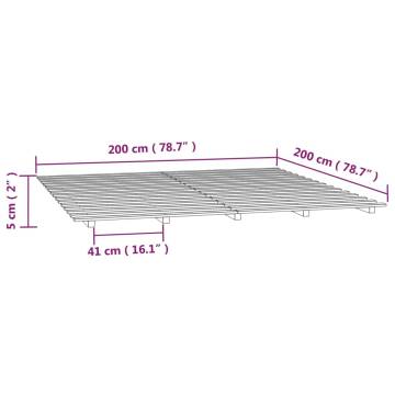 Solid Wood Pine Bed Frame 200x200 cm - Durable & Stylish