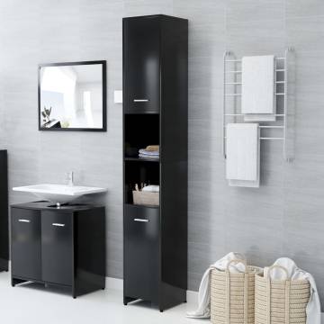 Stylish Bathroom Cabinet Black 30x30x183.5 cm - Hipomarket