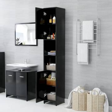 Stylish Bathroom Cabinet Black 30x30x183.5 cm - Hipomarket