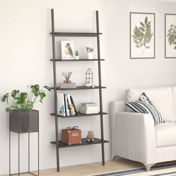 5-Tier Leaning Shelf - Black Storage Solution | HipoMarket