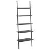 5-Tier Leaning Shelf - Black Storage Solution | HipoMarket